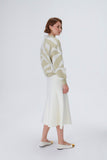 Beige Knitwear Sweater with Gold Pattern