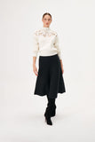 Flared Midi Knit Skirt