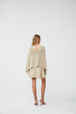 Gold Shimmer Detailed Openwork Poncho