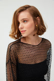 Sheer Black  Blouse And Crop Top