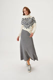 Silver Glitter Detailed Knitted Skirt