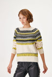 Yellow Black Jacquard Knitwear Sweater