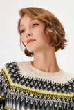 Yellow Black Jacquard Knitwear Sweater