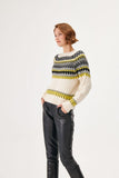 Yellow Black Jacquard Knitwear Sweater