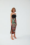 Ethnic Women's Patterned Slit Midi Knit Skirt Ethnic